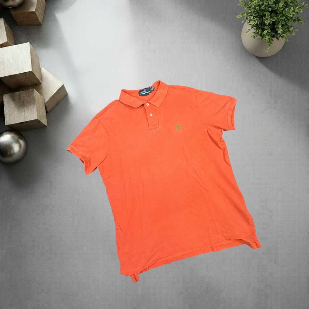 Vintage Polo Ralph Lauren Orange Short Sleeve Polo Shirt XL Y2K Streetwear skate